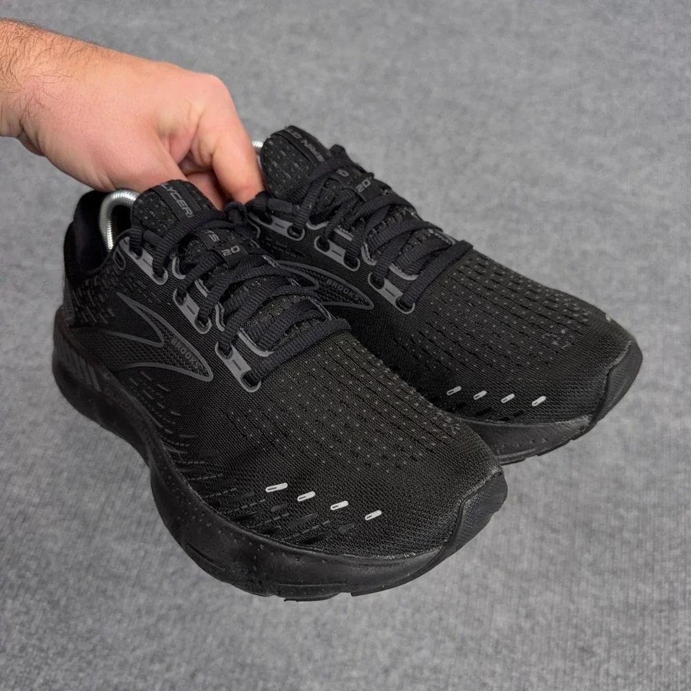 Brooks Glycerin GTS 20 Mens Size 9 D Triple Black Running Shoes Gym *NO INSOLES*